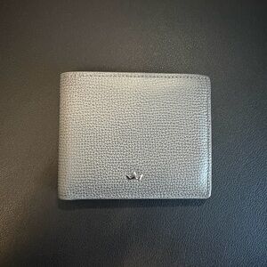 Roderer Gray Italian Leather Bifold Wallet